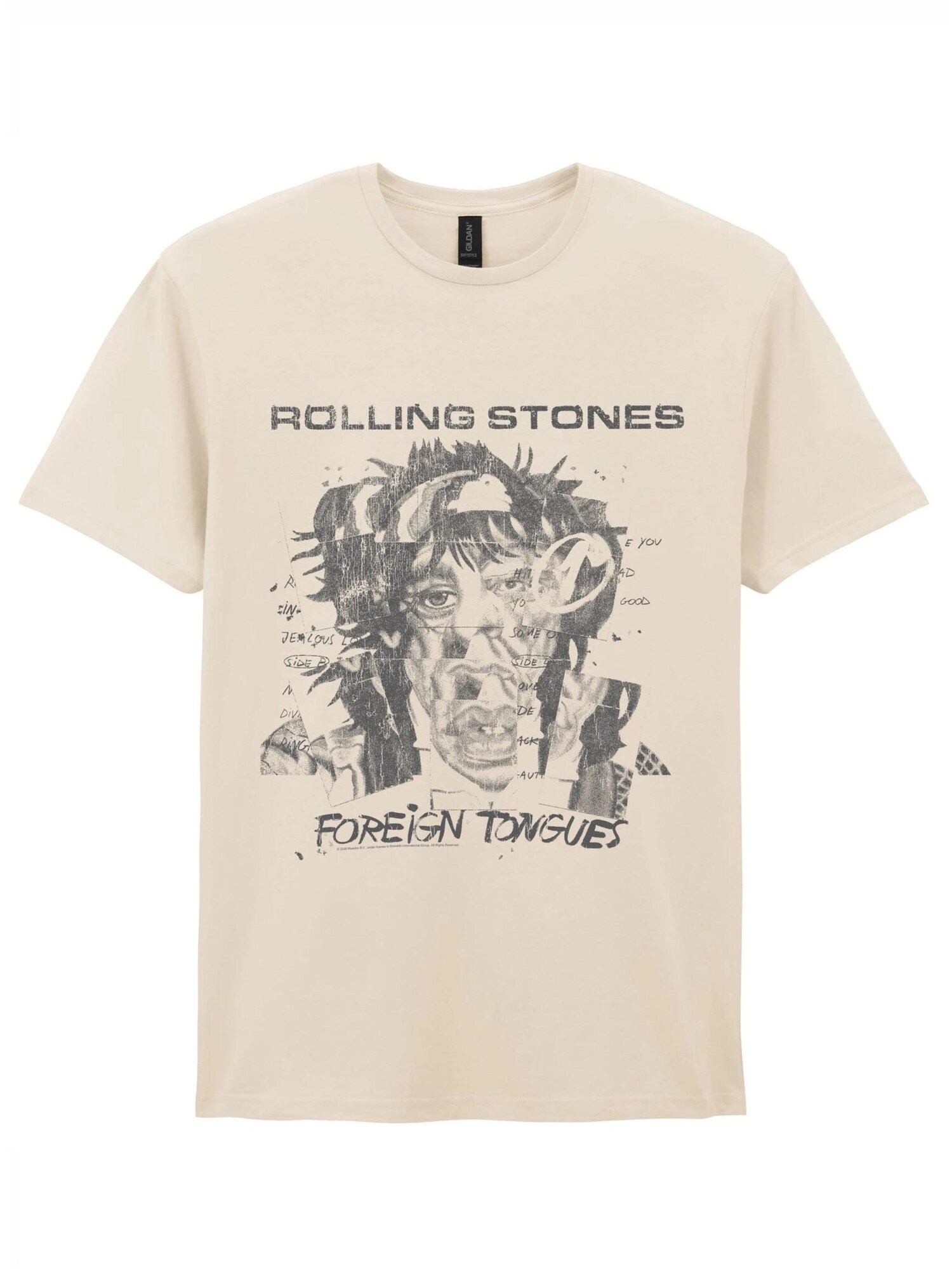THE ROLLING STONES Camiseta 'Rolling Stones Foreign Tongues Art Tracks T-Shirt' blanco natural – imagen 1