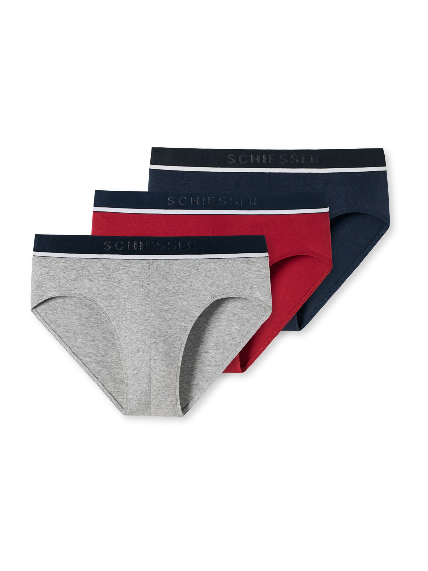 SCHIESSER Cueca  navy / cinzento / vermelho / branco