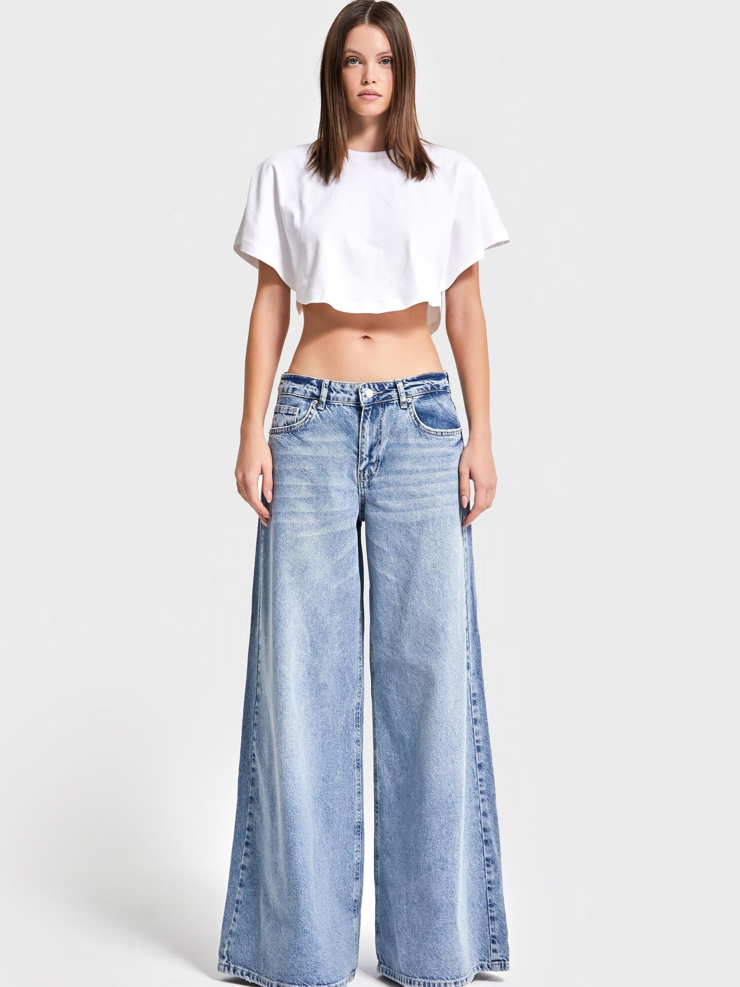 It's Basic Its Basic Jeans Palazzo Mid Rise Jeans (Lenght 30)
