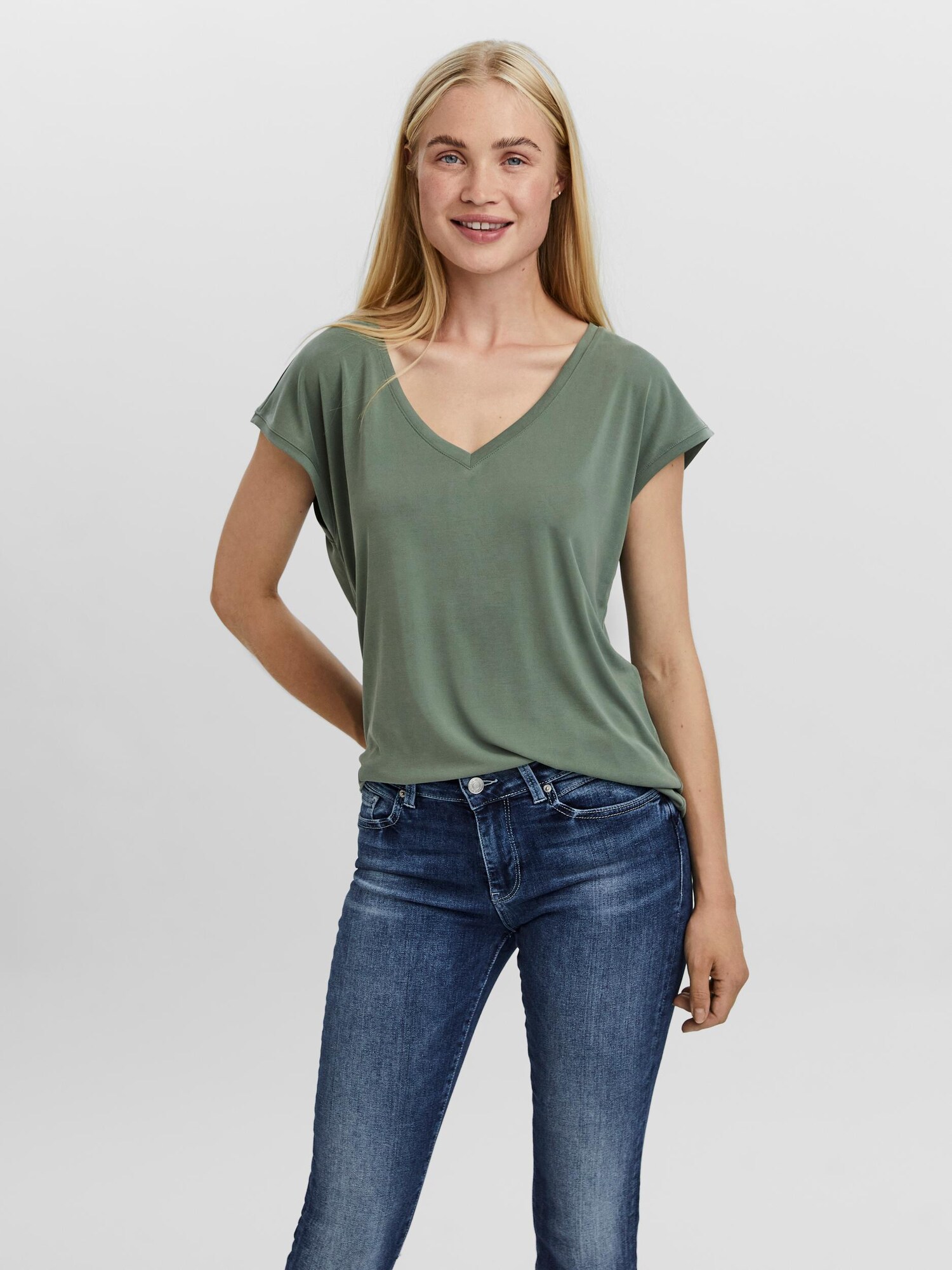 VERO MODA Póló 'VMFilli'  sötétzöld termék 2. képe