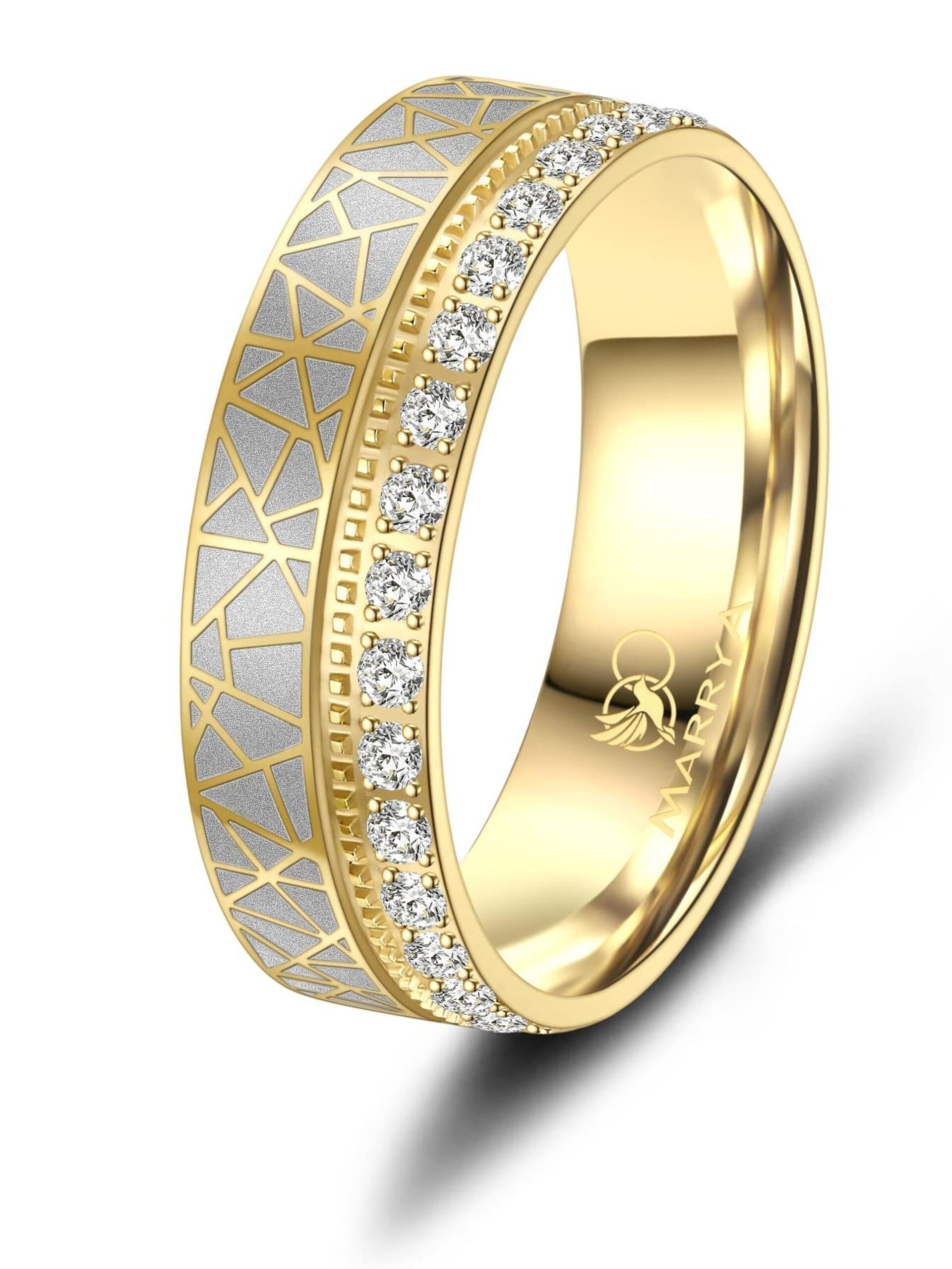 MARRYA Ring 'MARRYA ES-37 Ehering aus Edelstahl Gold plattiert' dam