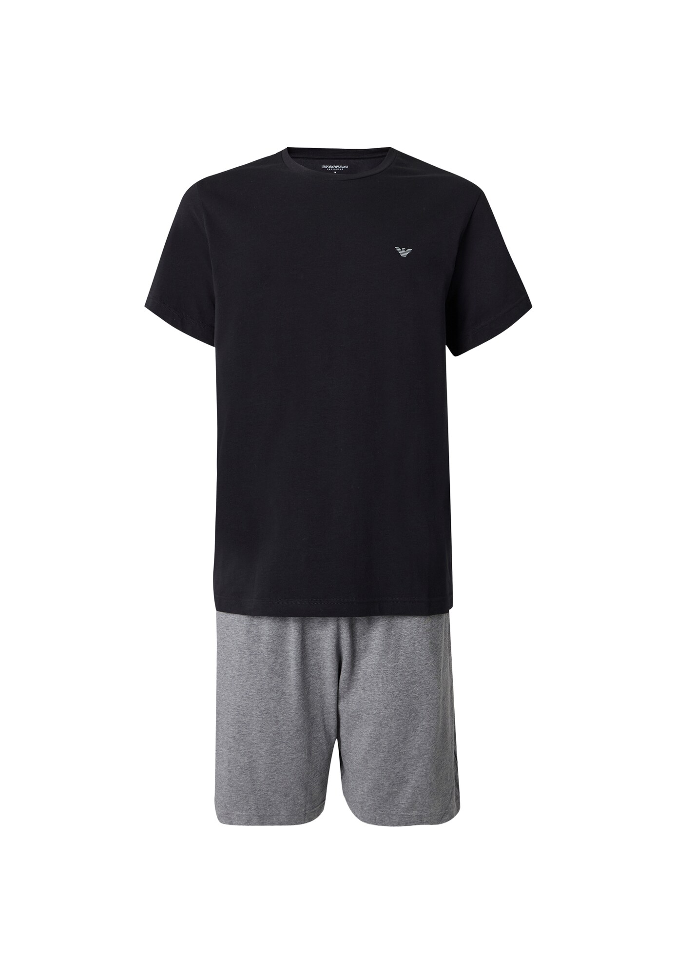 Emporio Armani Pijama scurtă gri amestecat / negru