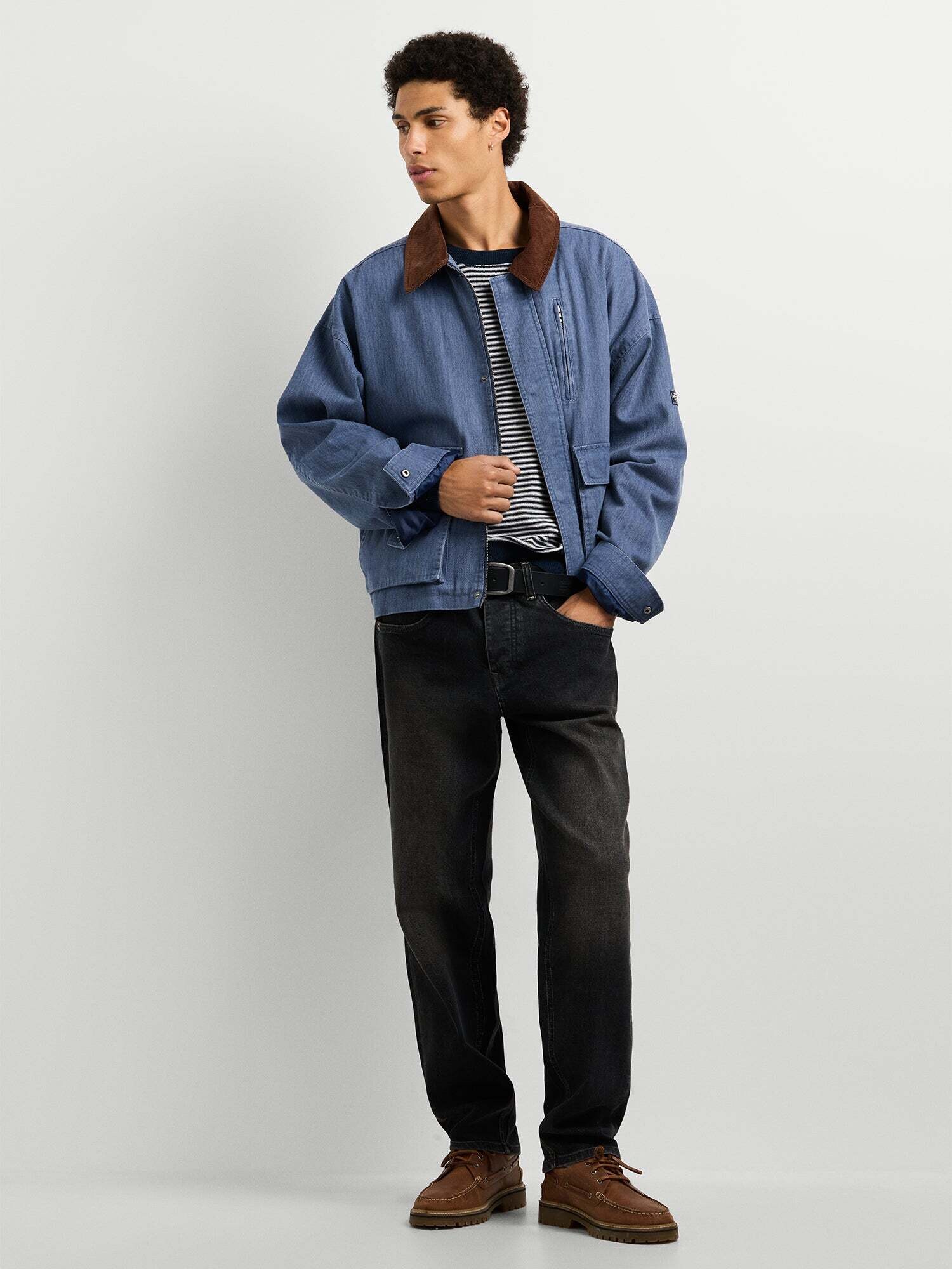 Pepe Jeans Chaqueta de entretiempo 'Bravent' azul denim / marrón – imagen 3