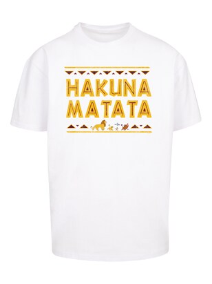 F4NT4STIC Shirt ‘König der Löwen Film Hakuna Matata’ Donkerbruin / Goudgeel / Wit