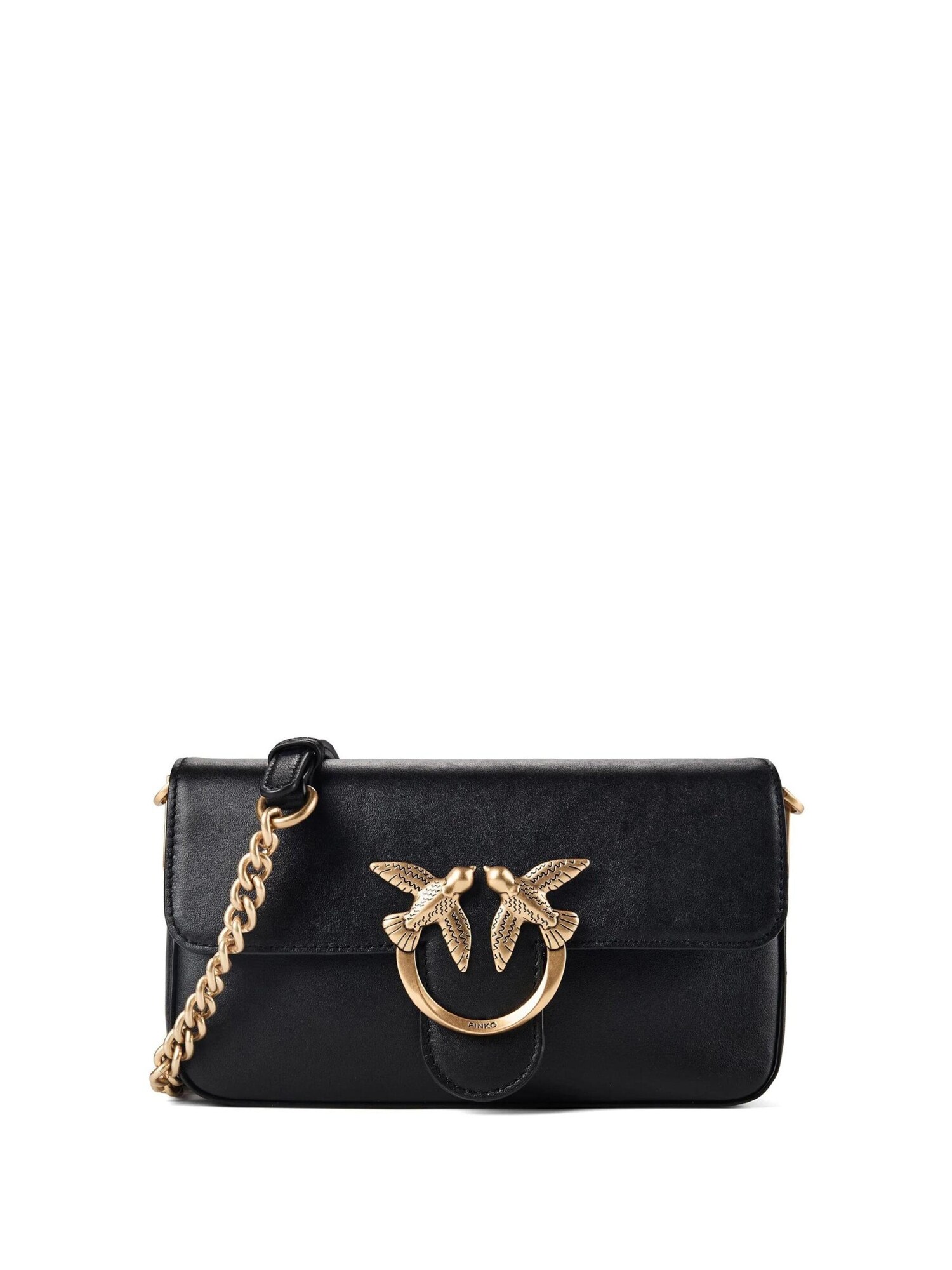 PINKO Bolso de mano 'PINKO LOVE ONE SLOUCHY MINI MZ.BC. VITELLO NEW BIKER BORSA'  negro