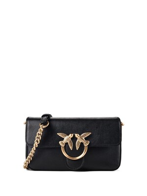 PINKO Bolso de mano 'PINKO LOVE ONE SLOUCHY MINI MZ.BC. VITELLO NEW BIKER BORSA'  negro