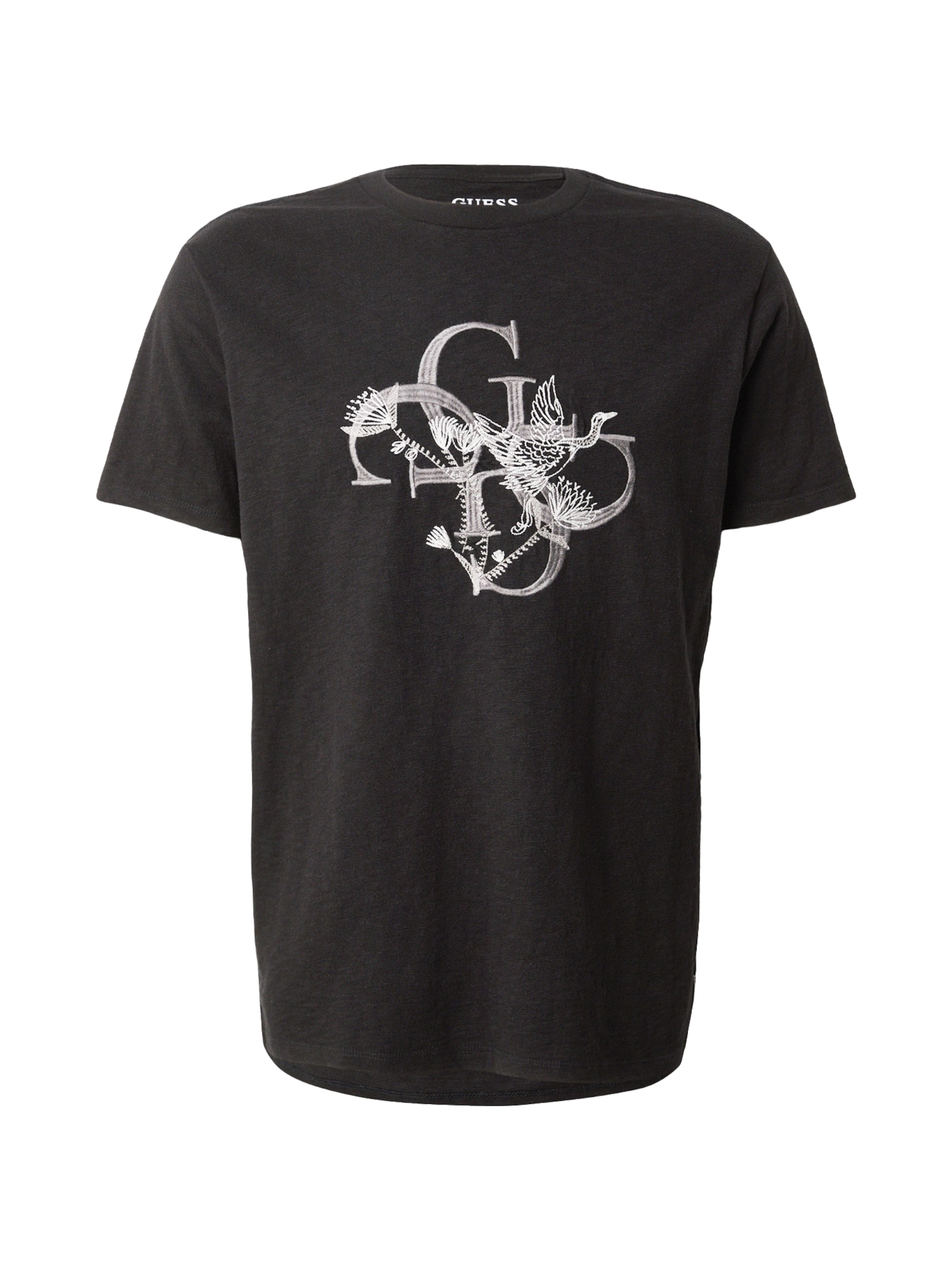 Guess T-shirt 'CRAFTED BIRD' taupe / svart herr