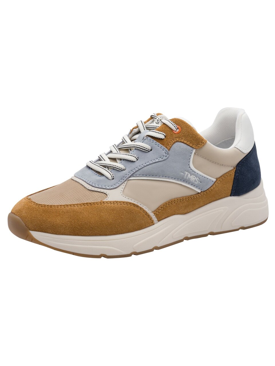 Låg sneaker ljusbeige / rökblå / konjak