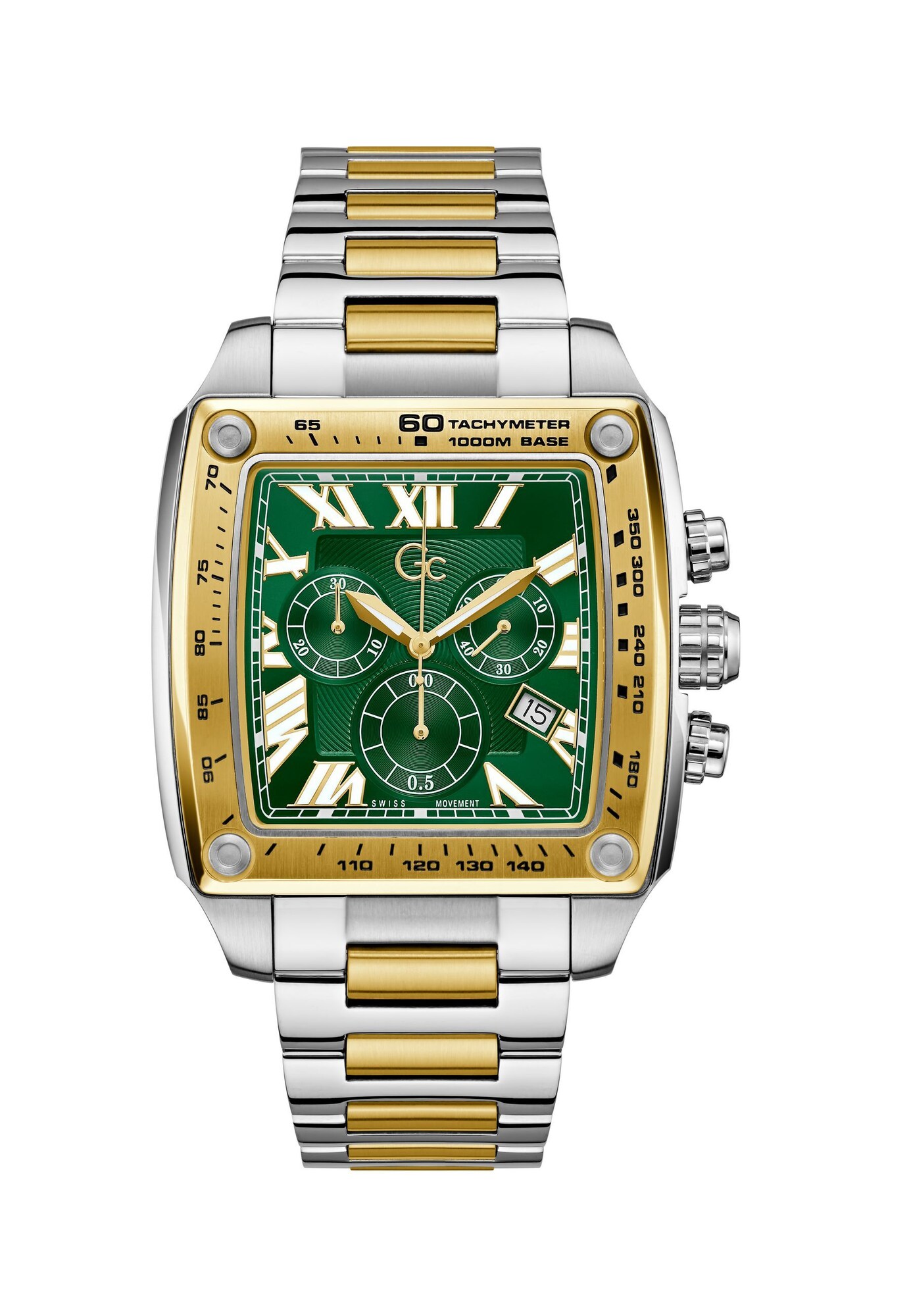 Gc Analoog Horloge 'RetroFit' Goud / Groen / Zilver