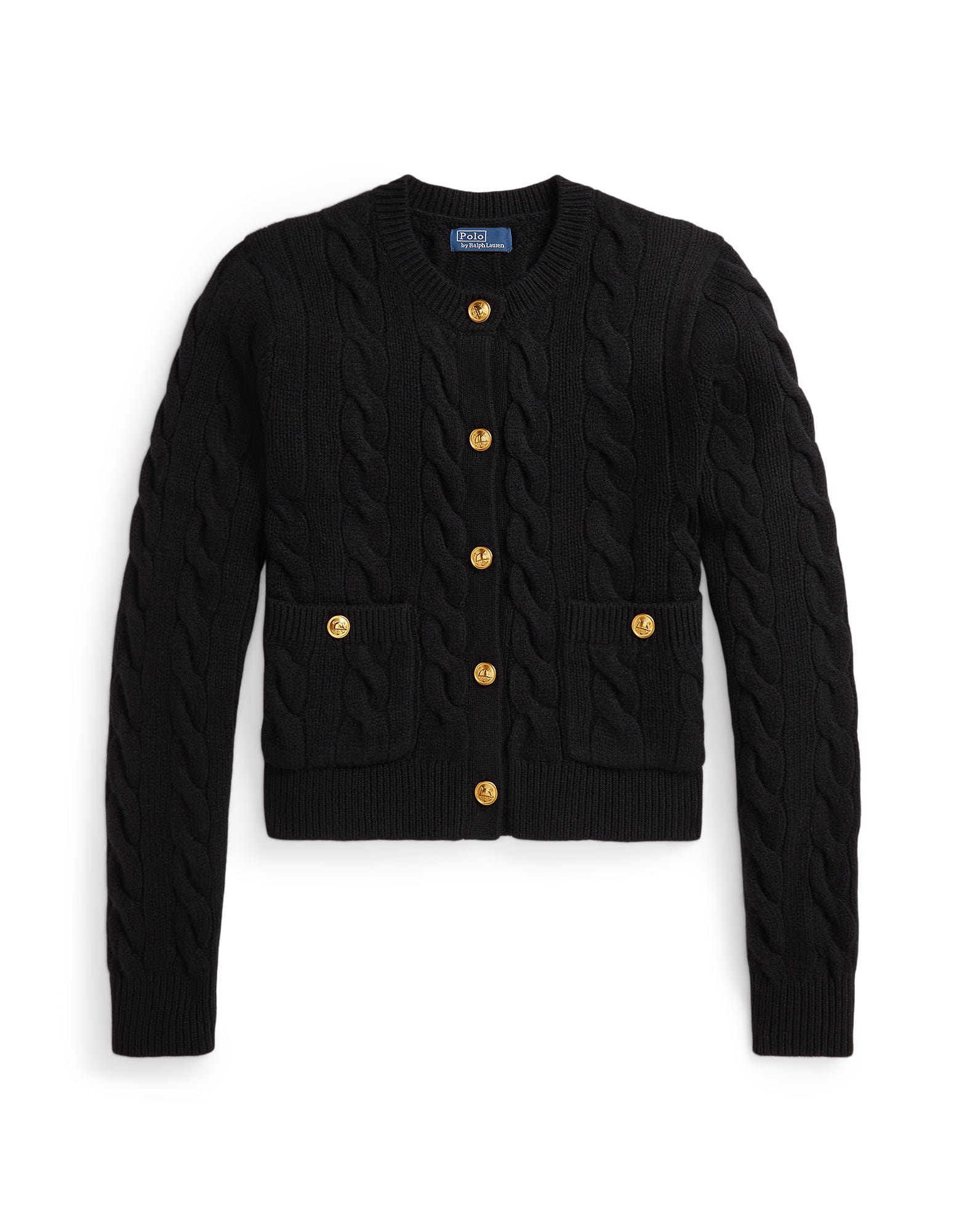 Polo Ralph Lauren Geacă tricotată auriu / negru