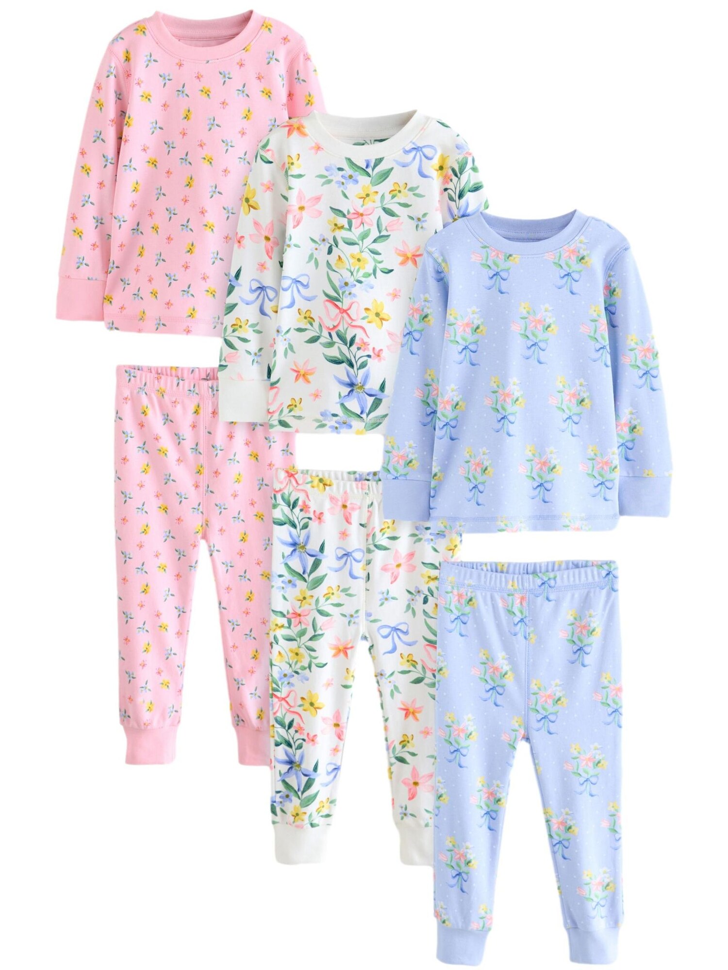 Next Pijamale Stampy Snuggle  albastru deschis / verde / roz / alb