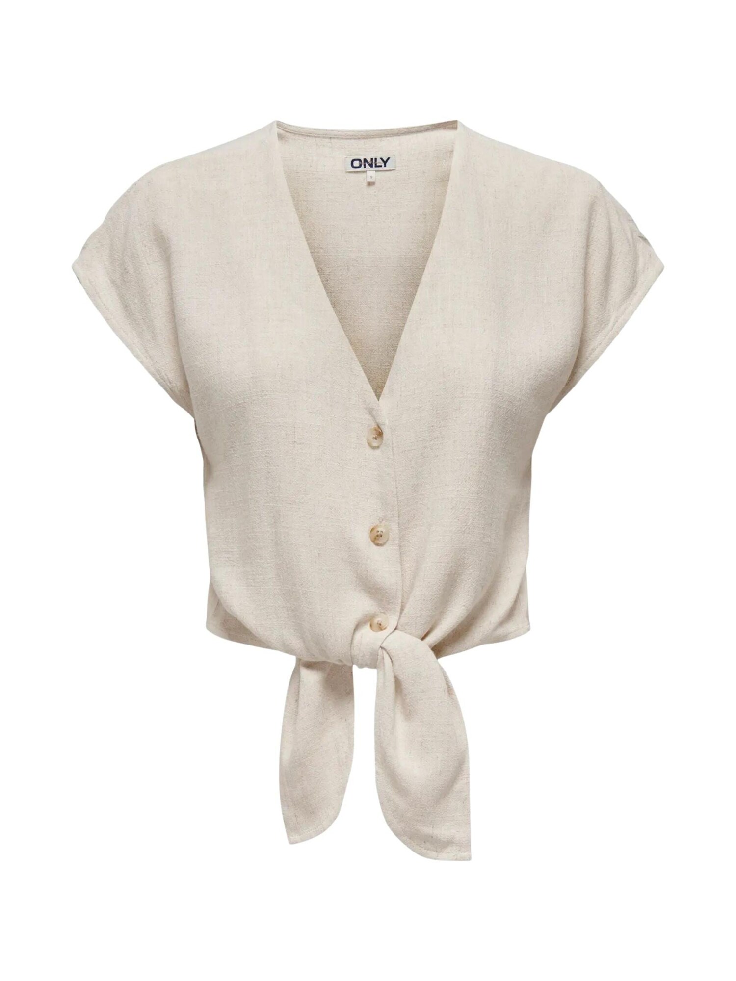 ONLY Camiseta 'ONLY ONLSIESTA SS KNOT LIN BL SHIRT PNT NOOS GILET' beige