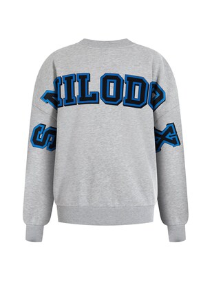 Smilodox Sweatshirt ‘ Brail ‘ Blauw / Grijs gemêleerd / Zwart