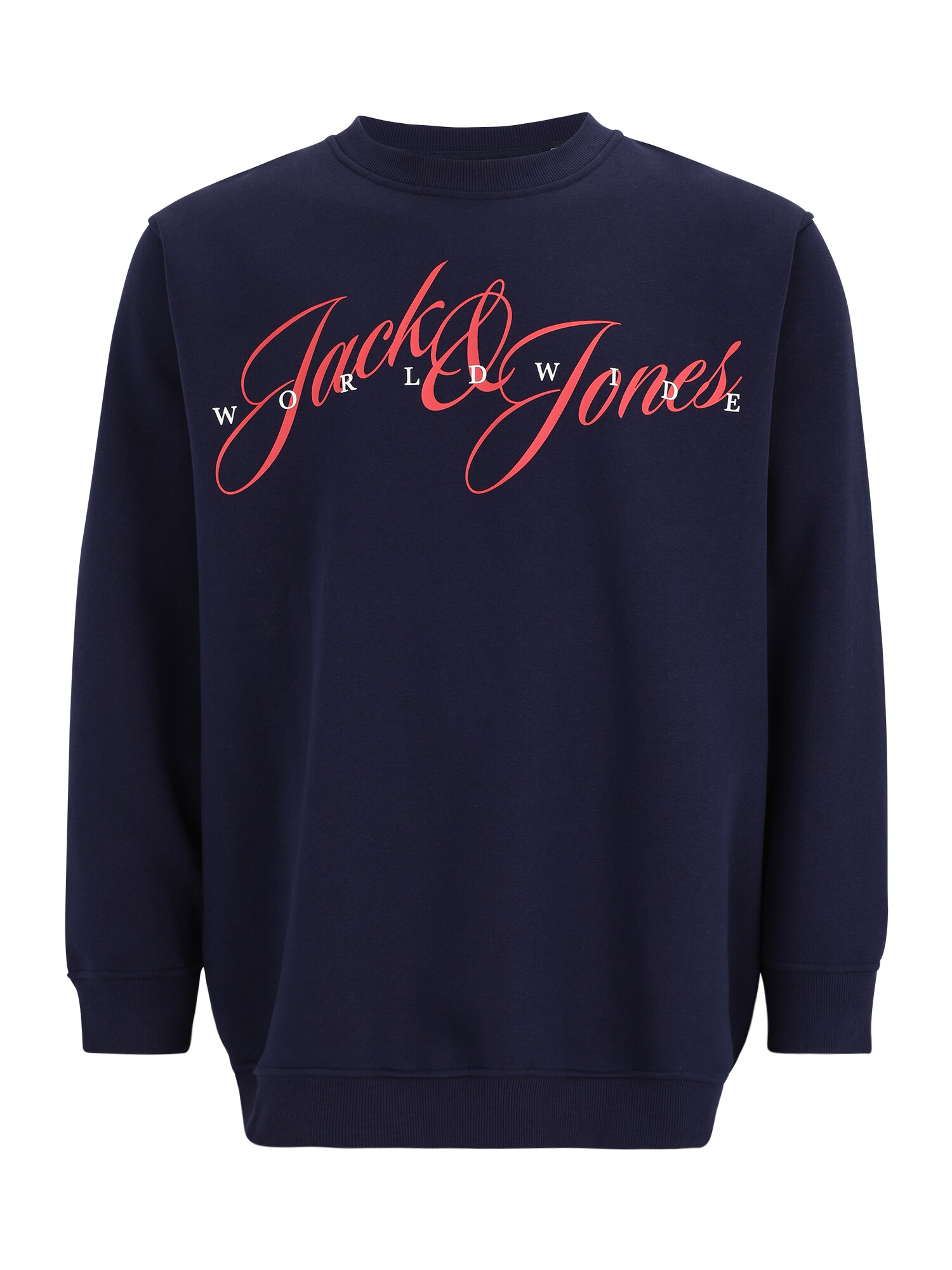Jack & Jones Plus Bluză de molton JORINWOOD  albastru închis / roz deschis / alb