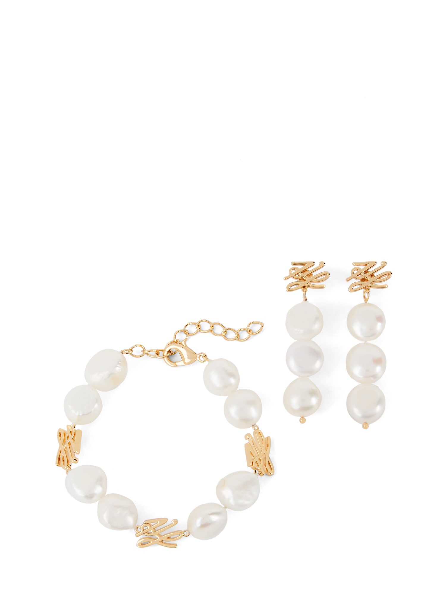 Karl Lagerfeld Set de bijuterii AUTOGRAPH PEARLS  auriu / alb