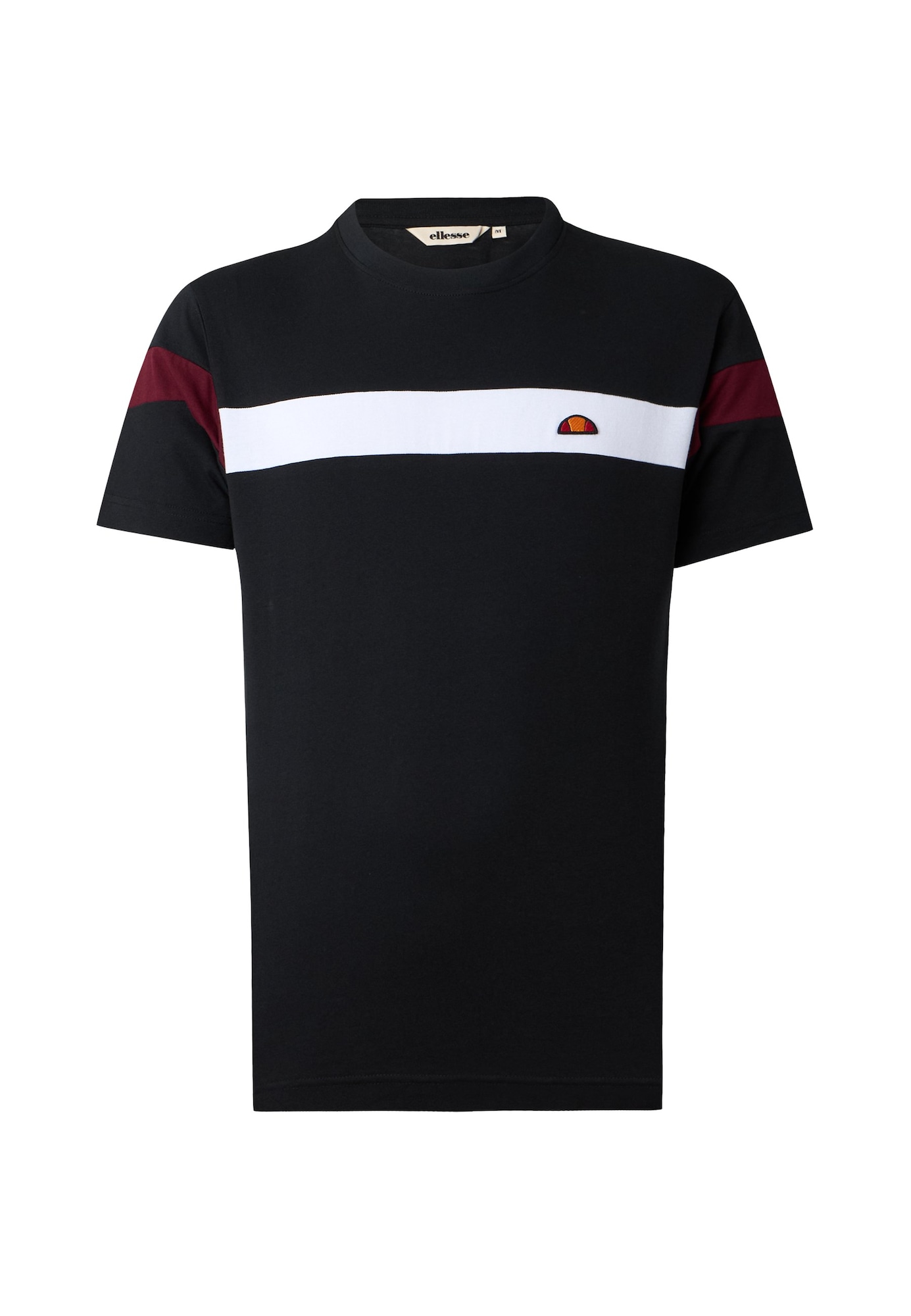 ELLESSE Tricou Caserio roșu bordeaux / negru / alb