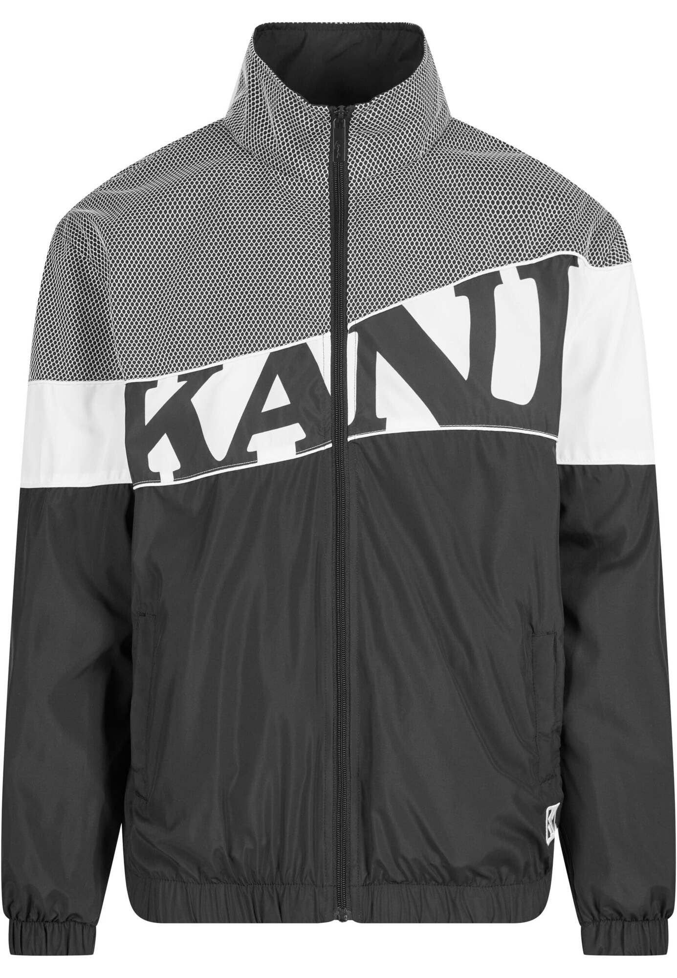 Karl Kani Prechodná bunda 'KM242-011-2'  sivá / čierna / biela