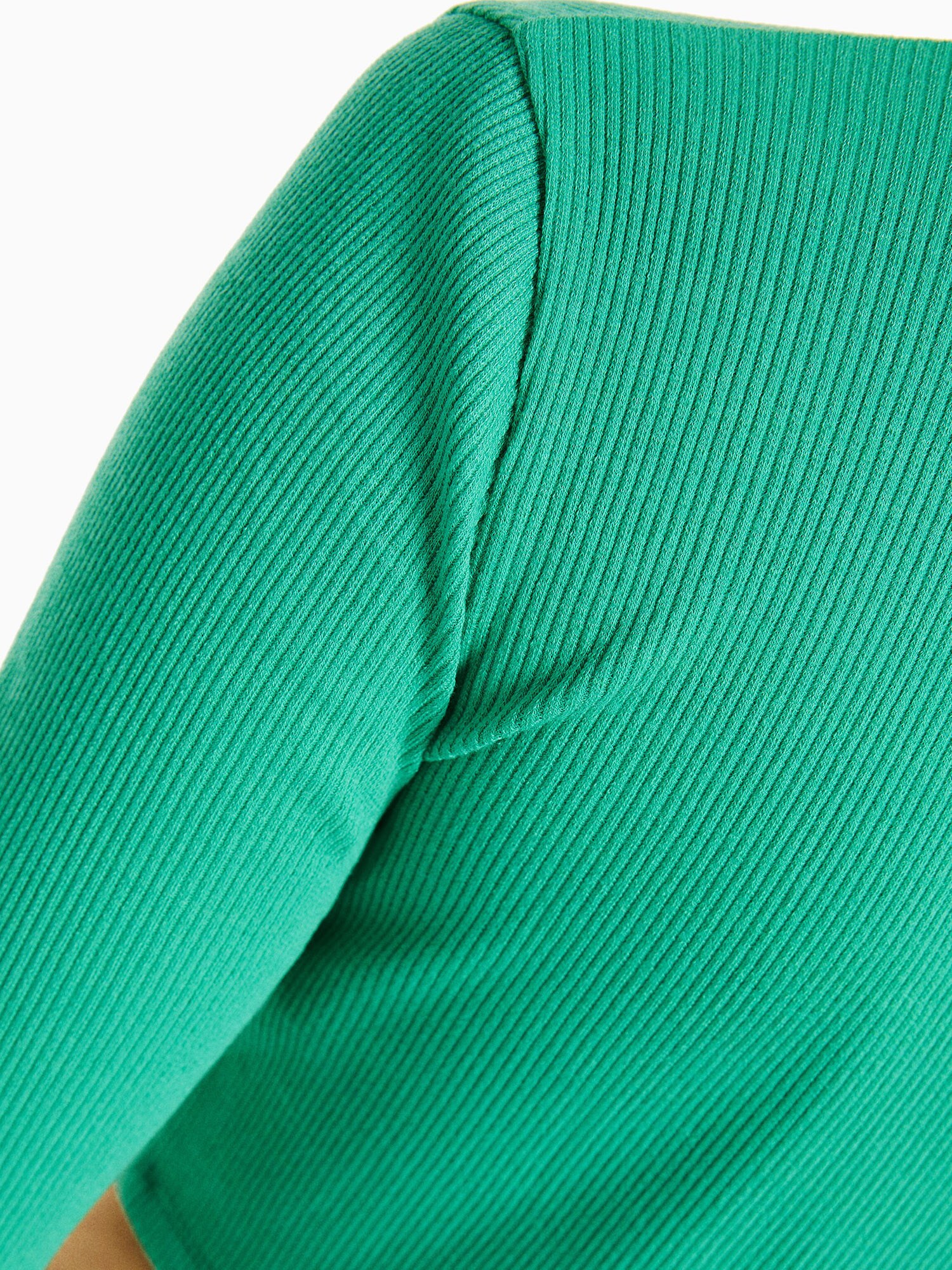 Bershka Tepláková bunda zelená / šedobiela (obrázok 6)