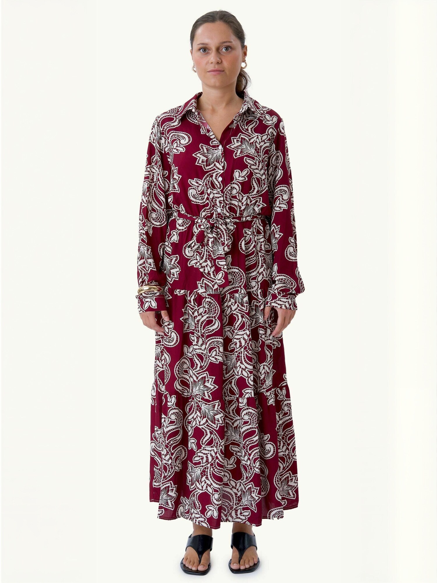 TEESHOPPEN Rochie  Lola  roșu burgundy