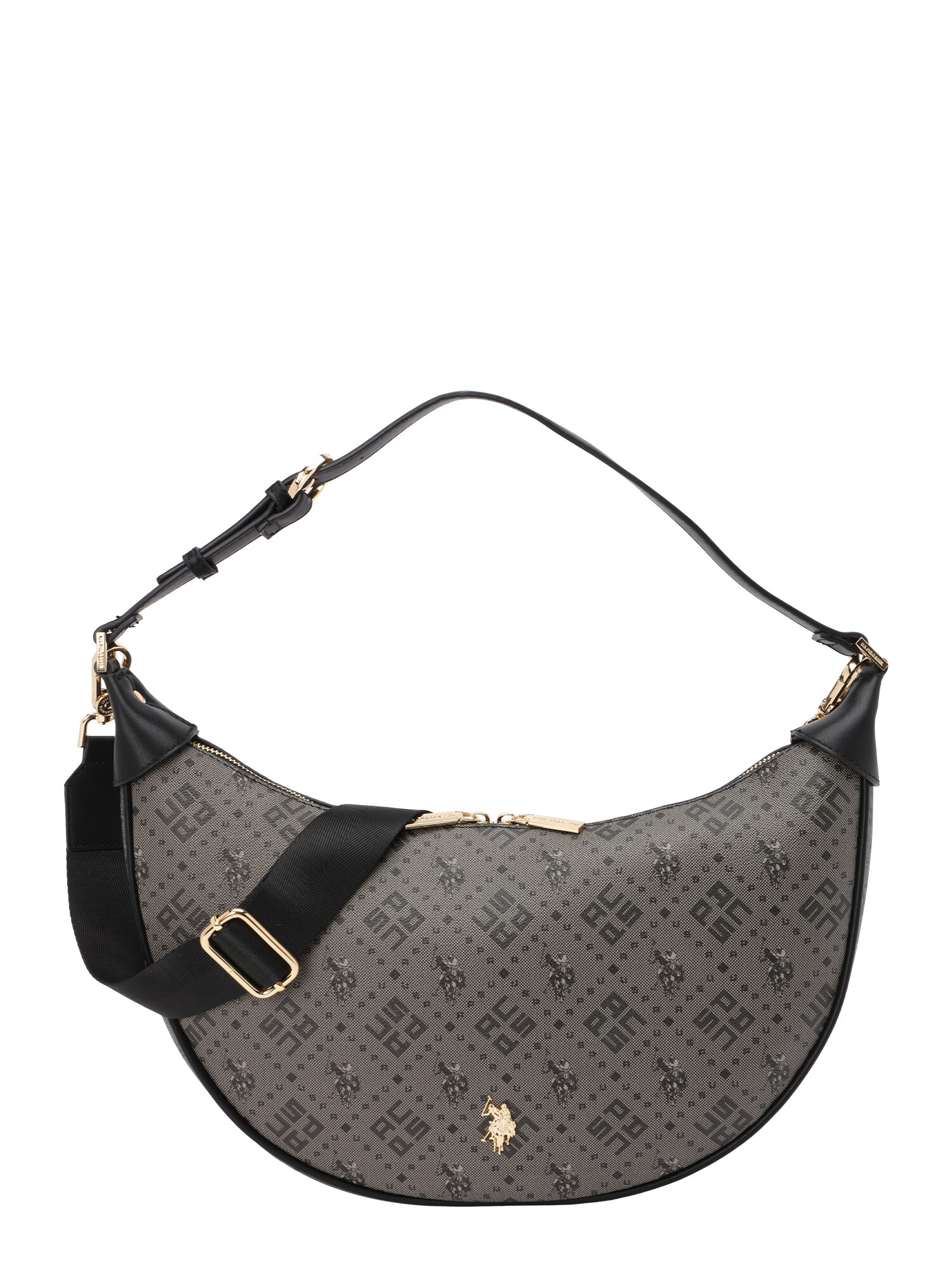 U.S. POLO ASSN. Geantă de umăr New Hampton  gri / negru