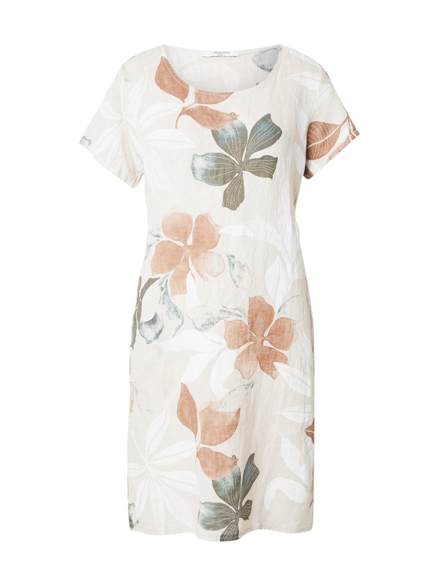 ZABAIONE Letné šaty 'Pi44araa'  svetlobéžová / svetlohnedá / kaki / biela