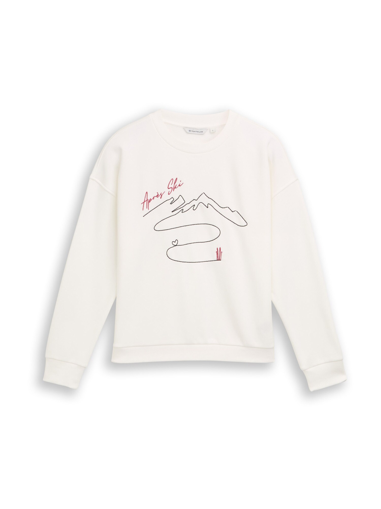 TOM TAILOR Bluză de molton  magenta / negru / alb