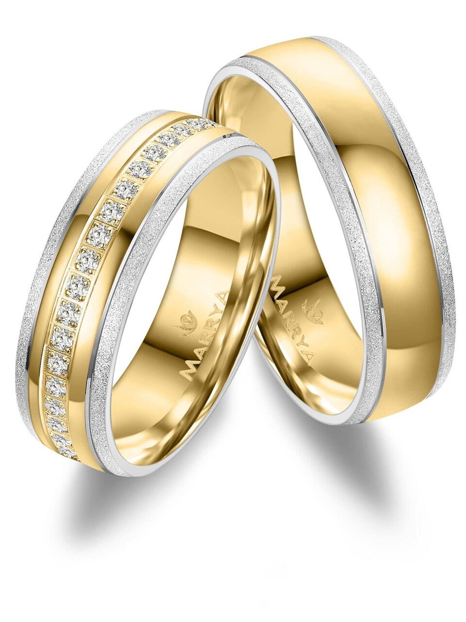 Ring 'MARRYA ES-36 Ehering aus Edelstahl Gold plattiert'