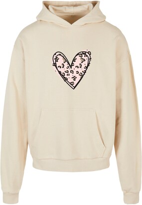 Merchcode Sweatshirt ‘Valentines Day – Leopard Heart’ Sand / Bruin / Zwart