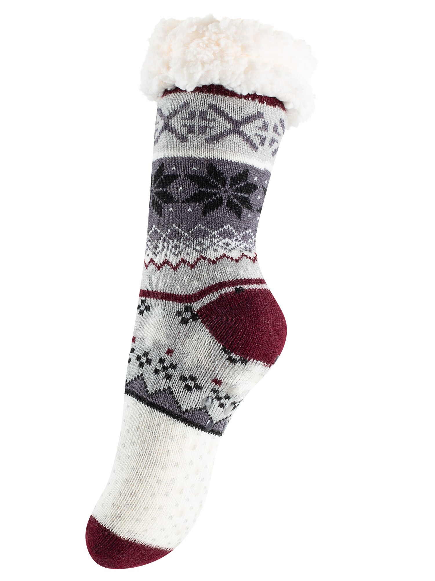 Yenita Calcetines  gris / burdeos / negro / blanco lana