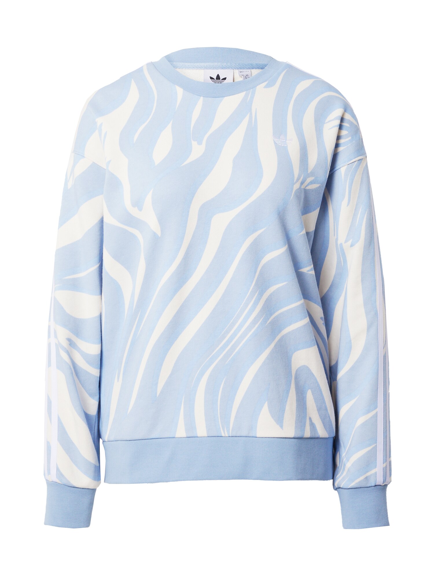 ADIDAS ORIGINALS Mikina 'Abstract Allover Animal Print'  béžová / svetlomodrá