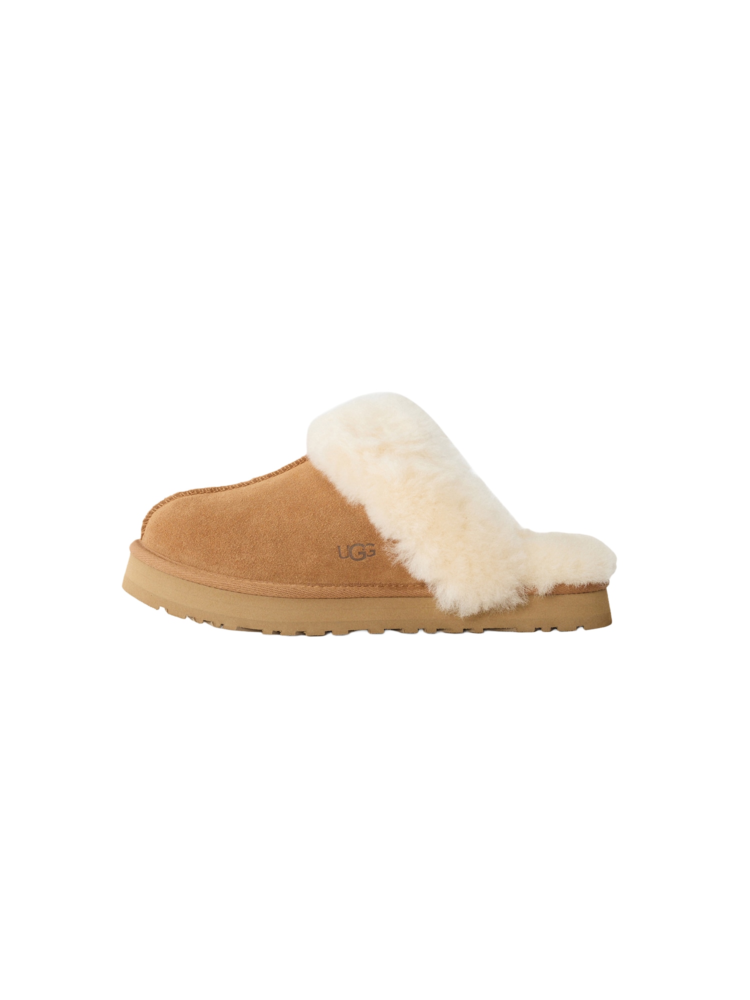 UGG Sandale DISQUETTE maro deschis / alb lână
