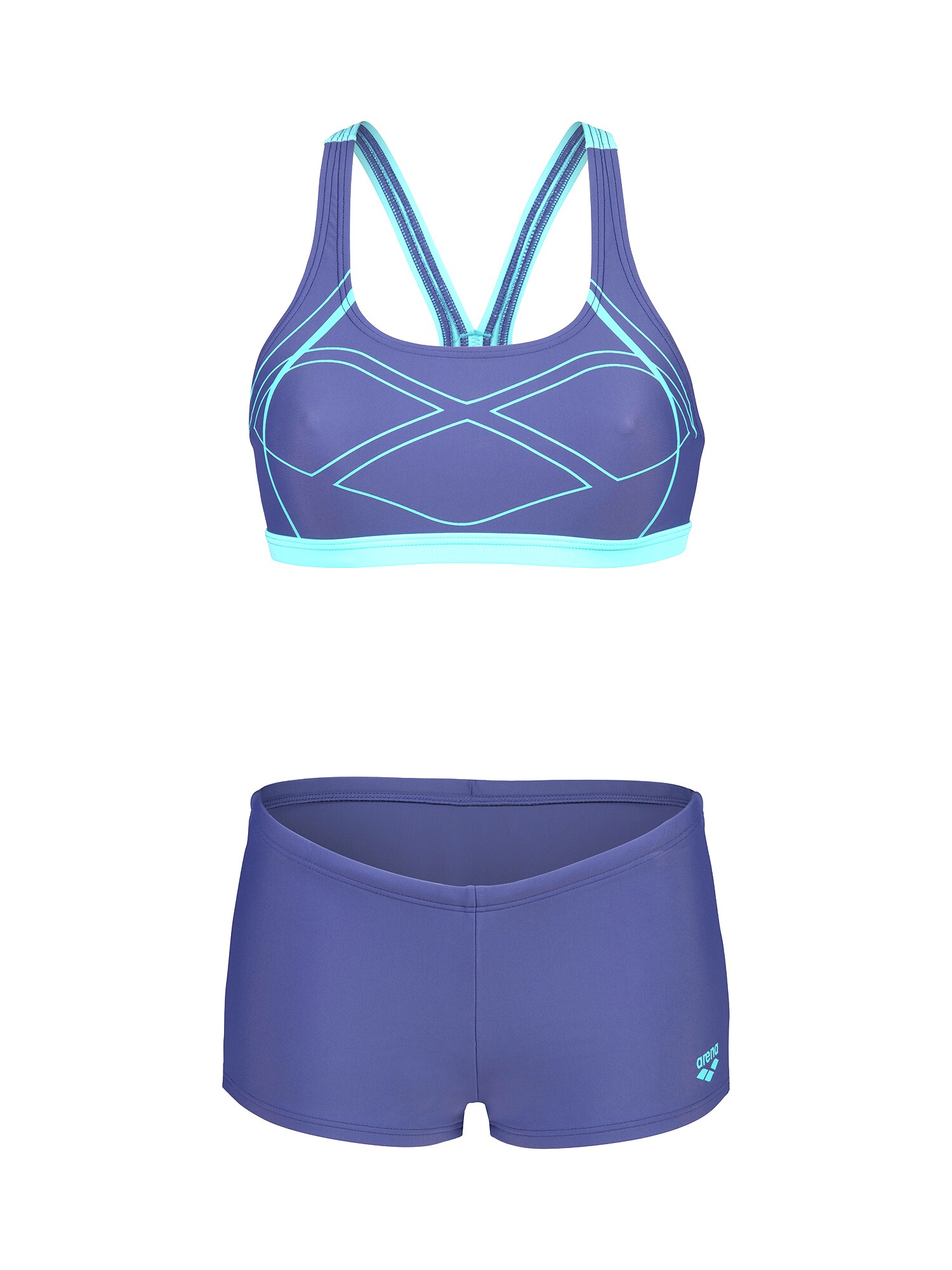 ARENA Costum de baie două piese GRAPHIC  safir / albastru aqua