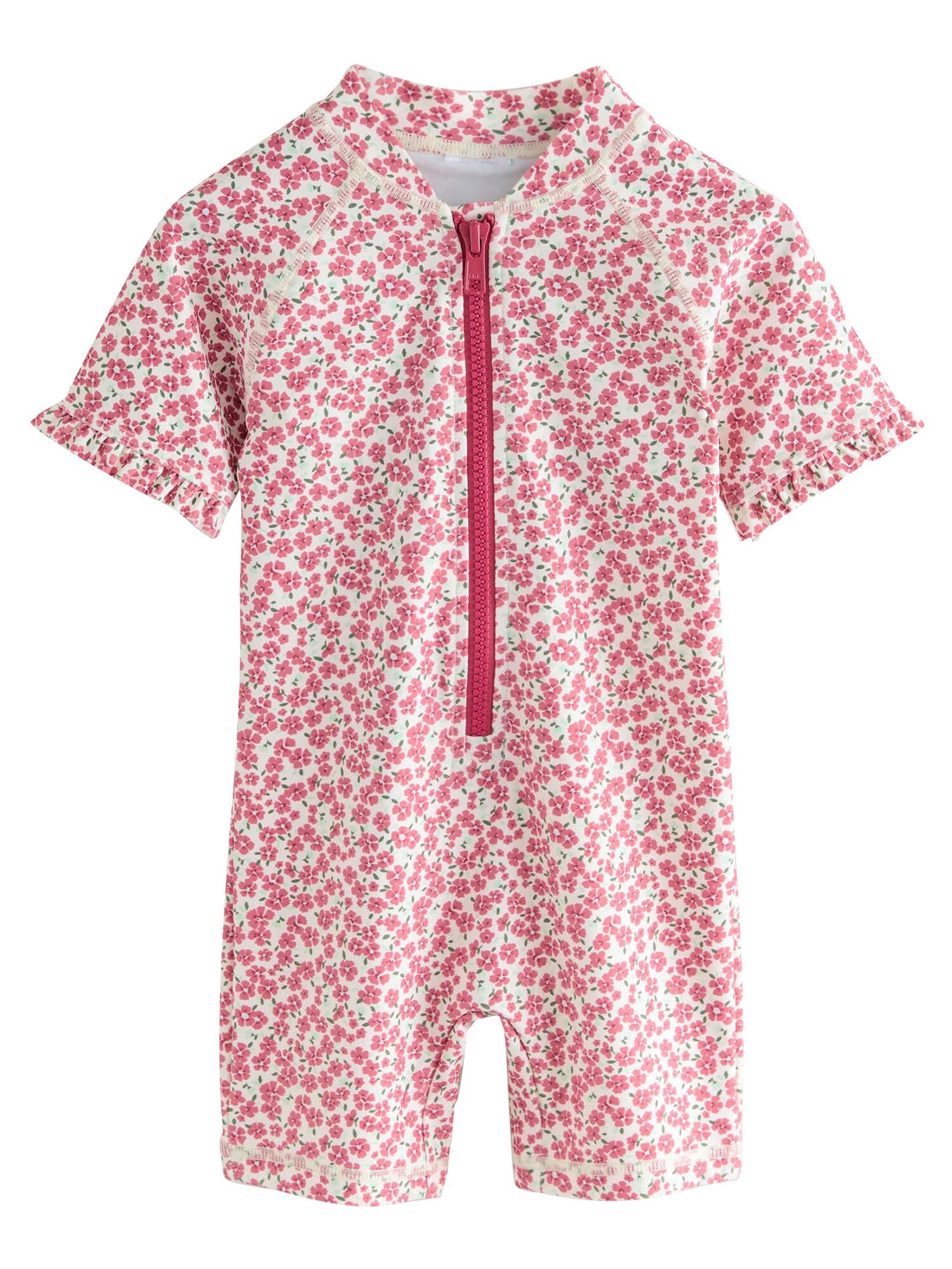 Next Costum de baie întreg  verde / roz / alb