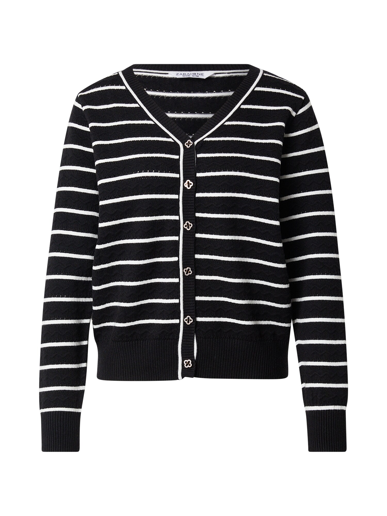 ZABAIONE Geacă tricotată Joelina  negru / alb