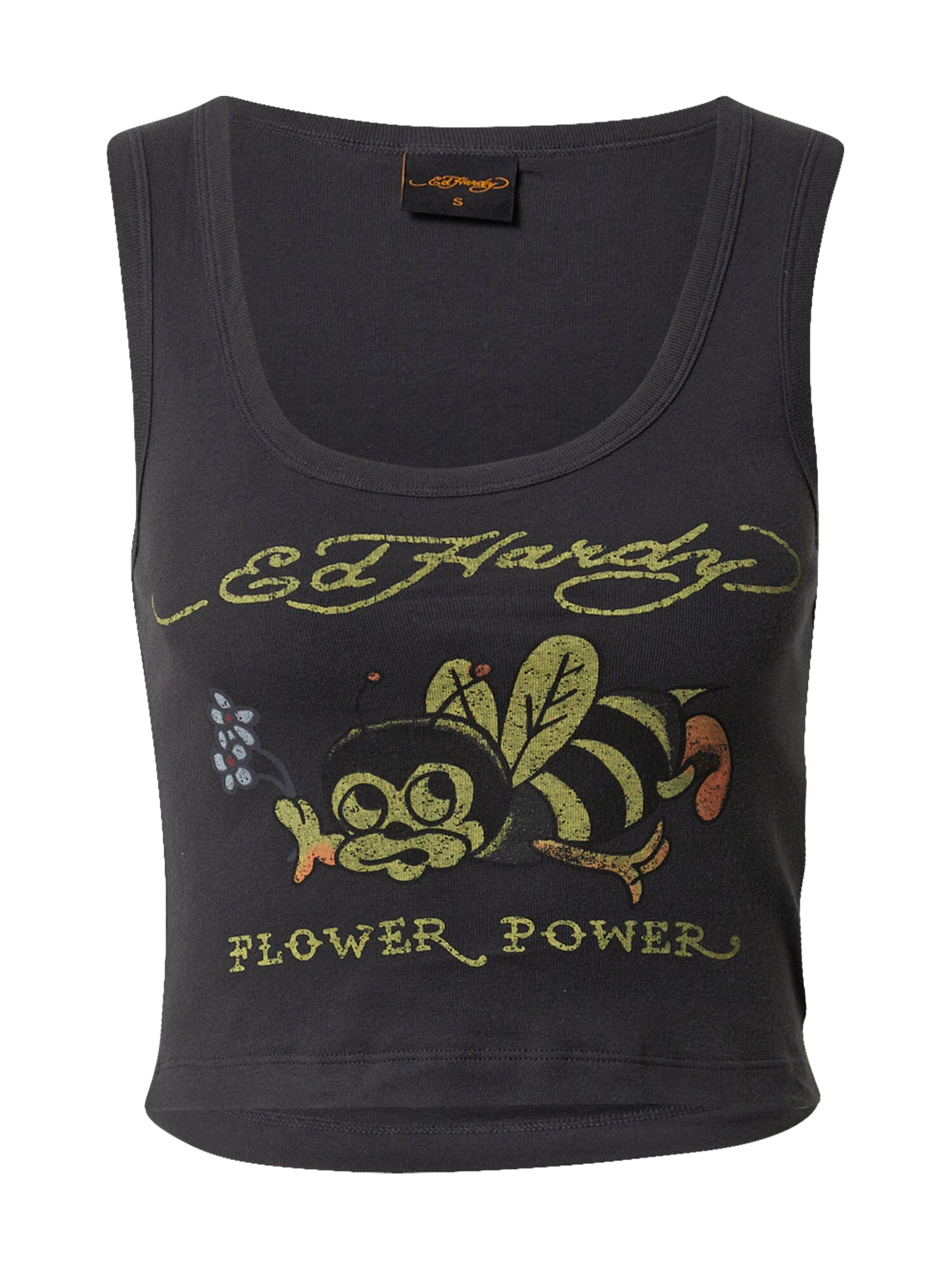 Ed Hardy Palaidinė be rankovių 'BUZZ' geltona / antracito spalva / oranžinė / balta