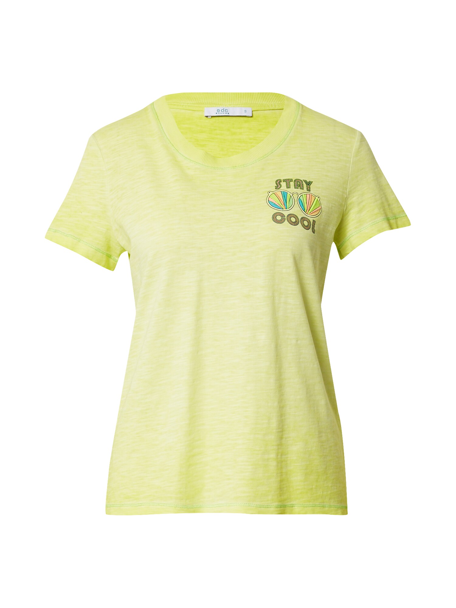 EDC BY ESPRIT Marškinėliai  žaliosios citrinos spalva / mišrios spalvos