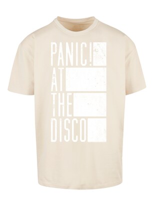 F4NT4STIC Shirt ‘Panic At The Disco Block Text’ Sand / Wit