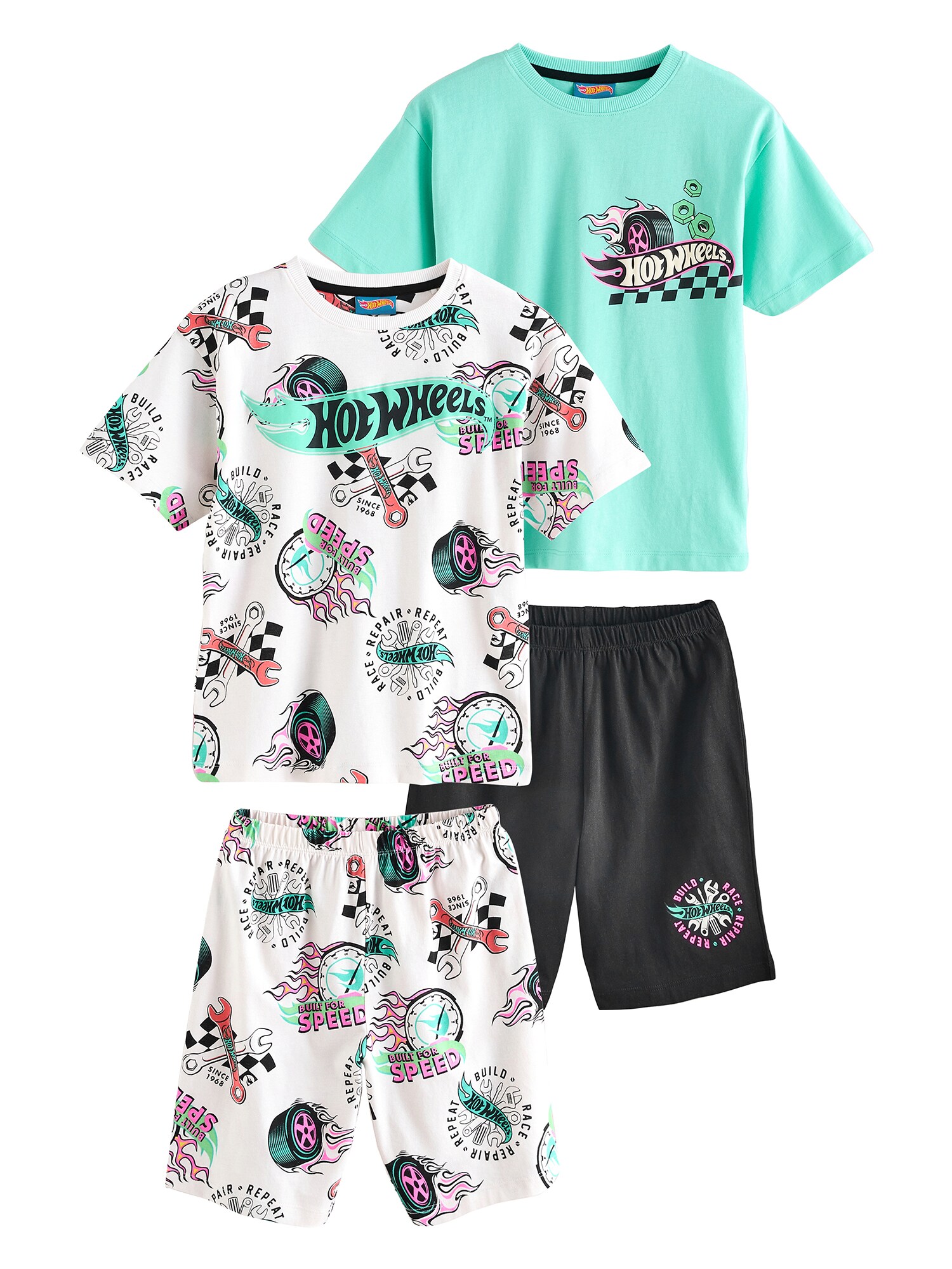 Next Pijamale  albastru deschis / negru / alb