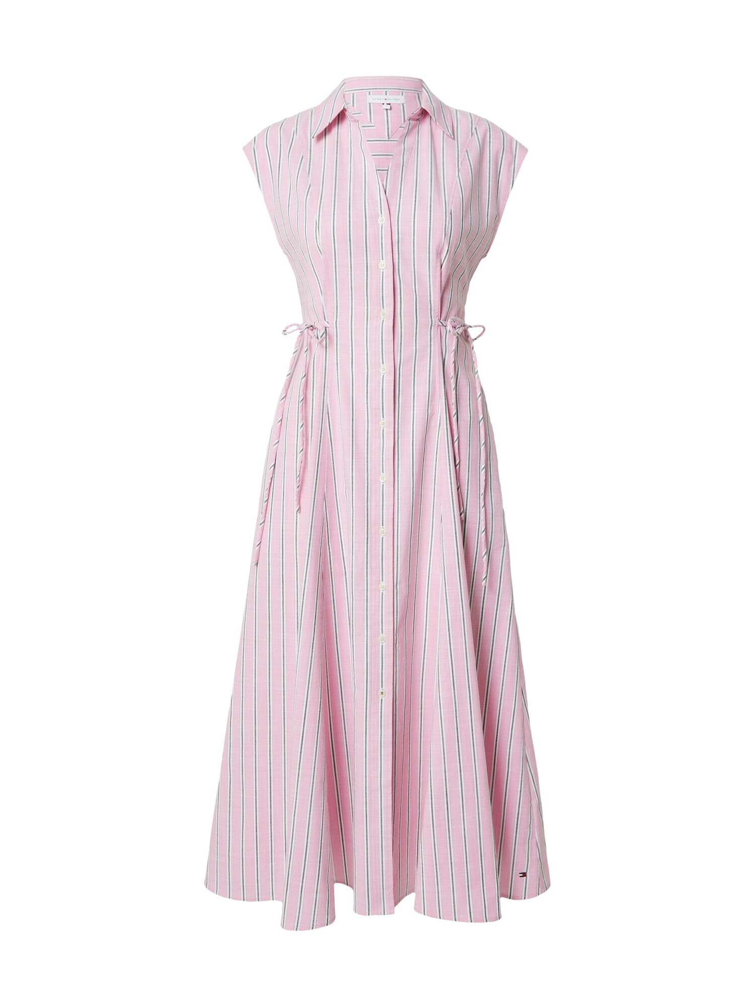 TOMMY HILFIGER Rochie tip bluză gri închis / roz / alb
