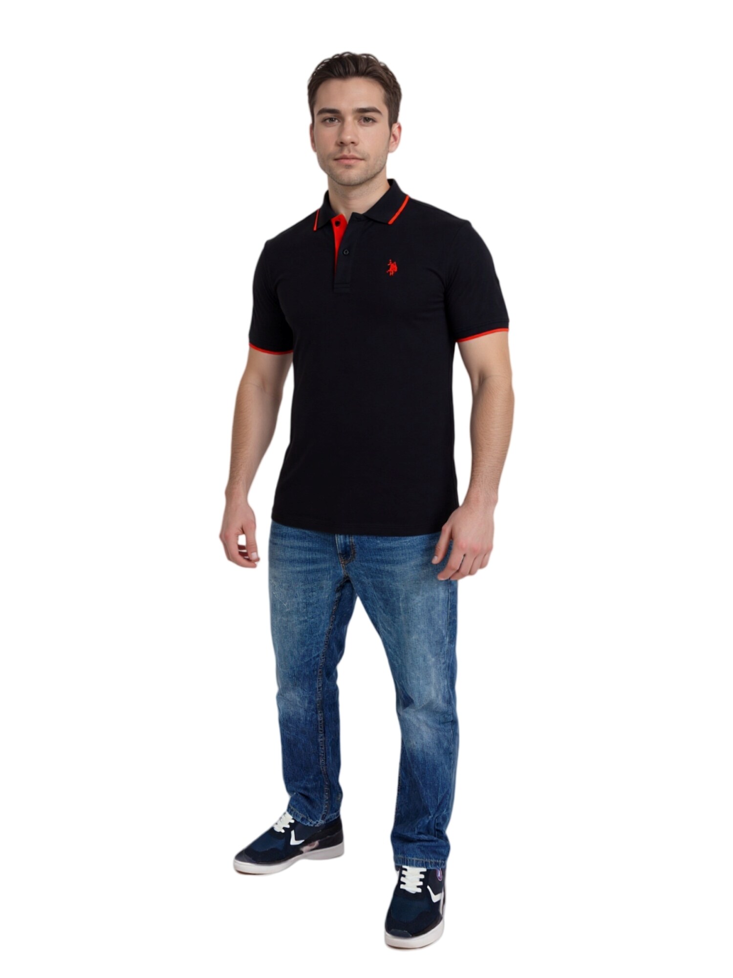 U.S. POLO ASSN. Tričko jasne červená / čierna (obrázok 4)