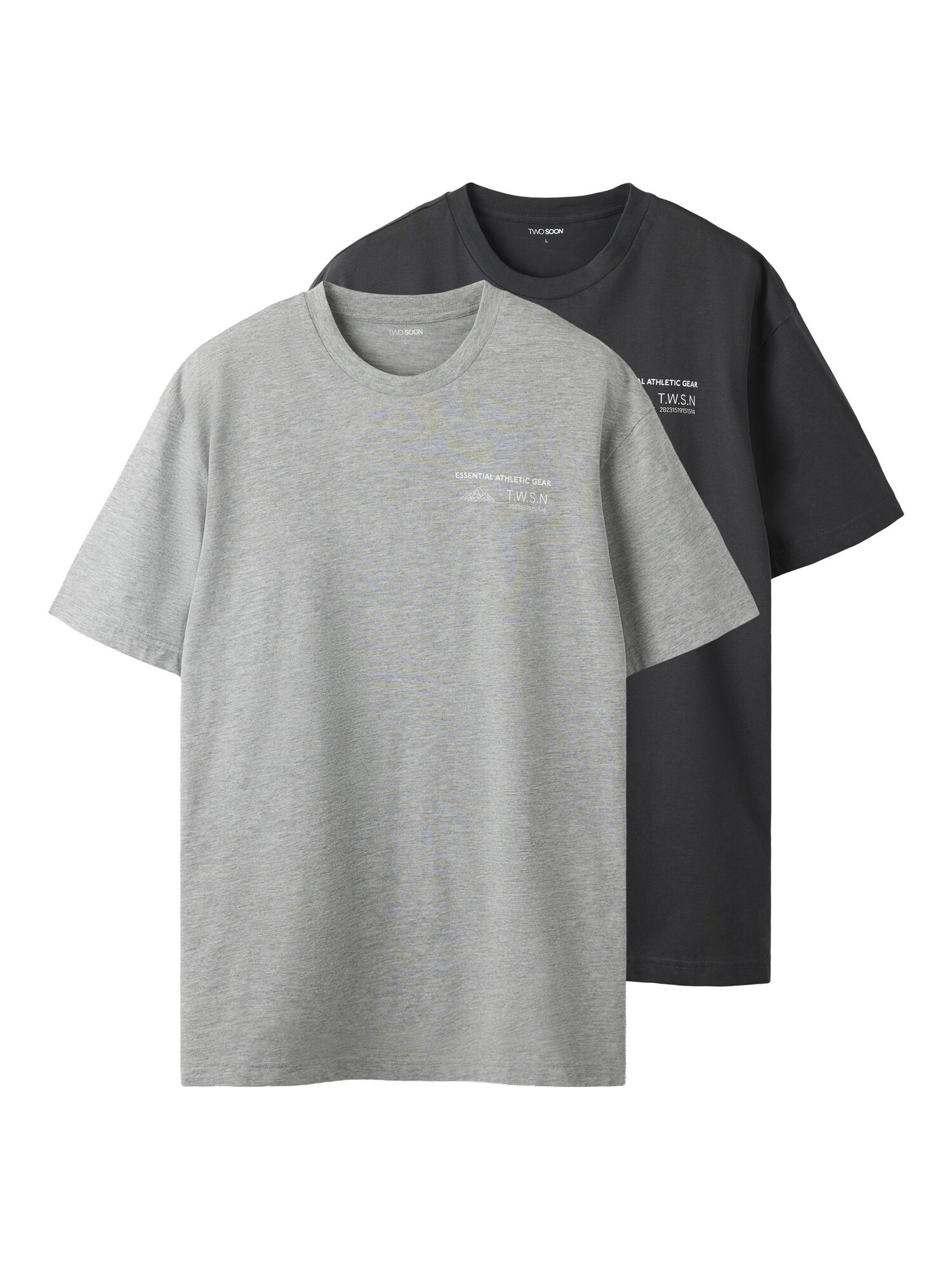 TWO SOON Camiseta  antracita / gris moteado / blanco