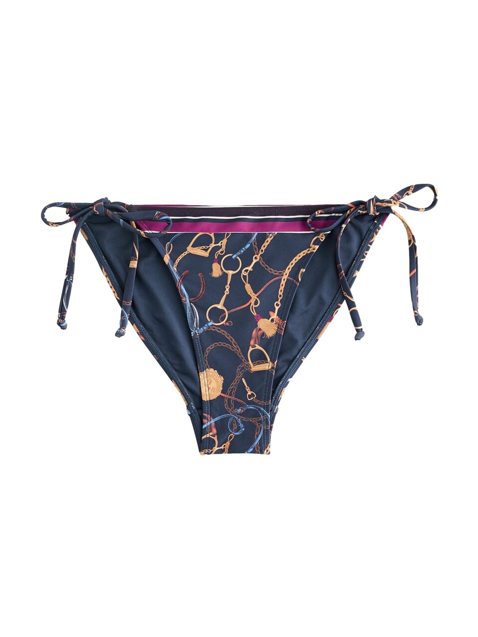 Bikiniunderdel beige / marinblå / brun