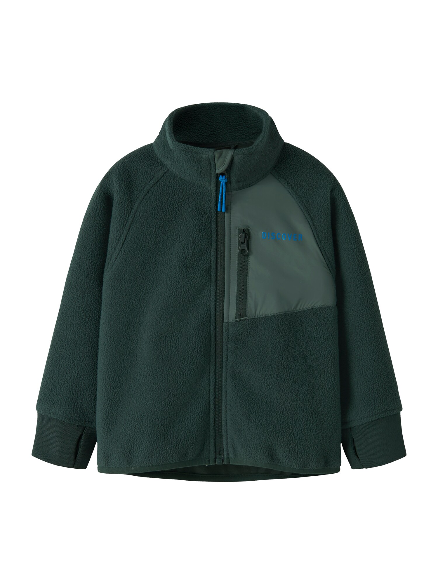 NAME IT Jachetă  fleece NMNMove03  verde / verde închis