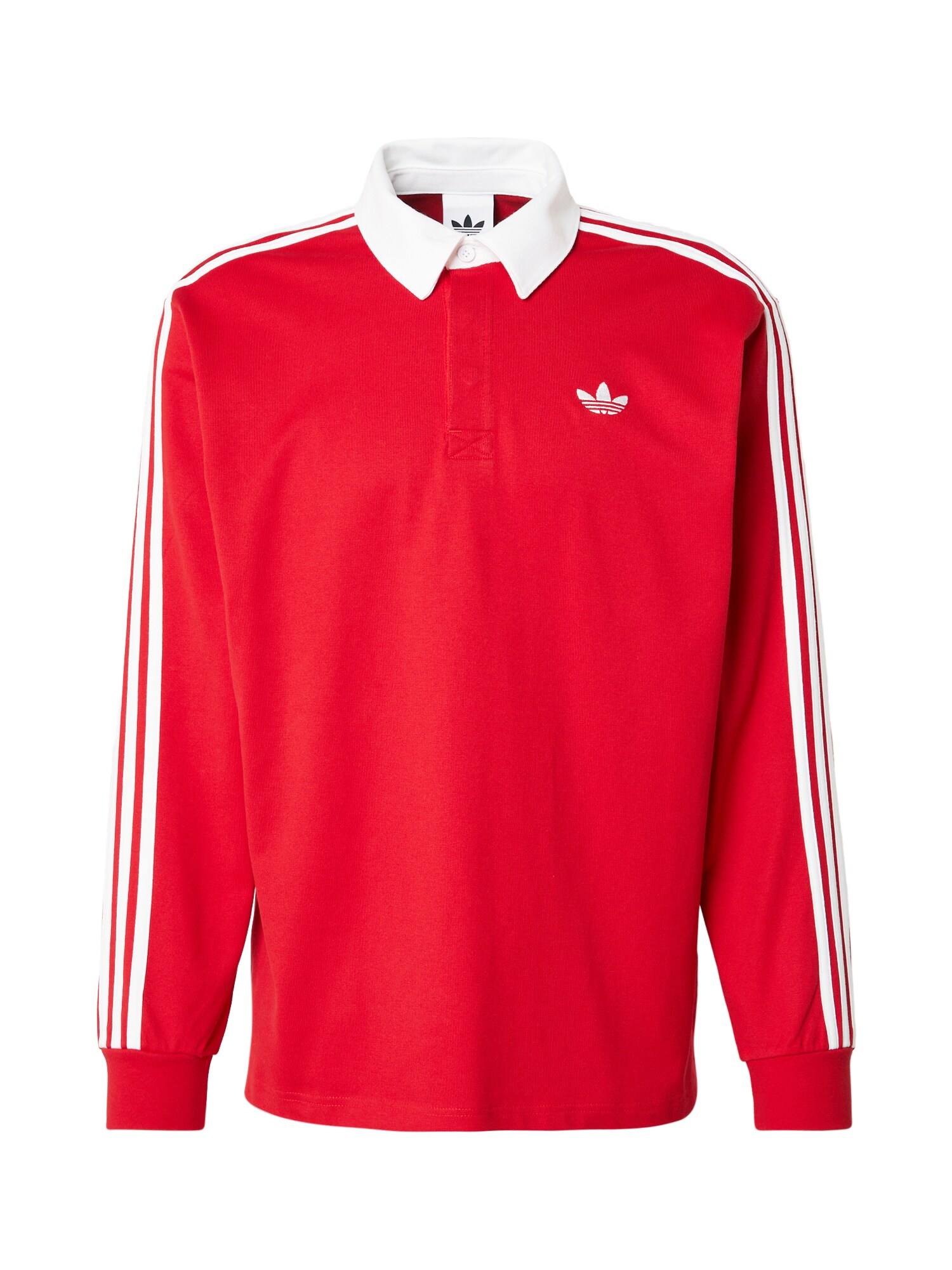 ADIDAS ORIGINALS Tricou 3-Stripes Rugby Longsleeve roșu / alb