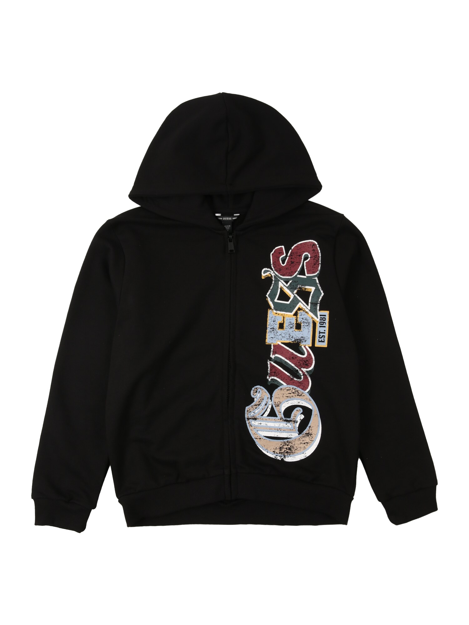 GUESS Hanorac albastru deschis / galben / negru / alb