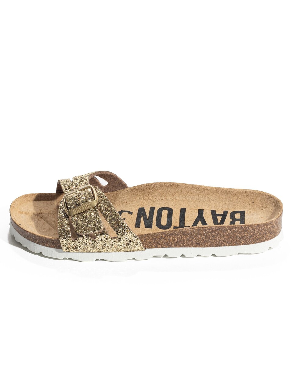 Pantolette 'Athena' sand / guld