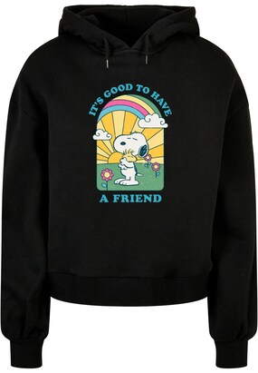 Merchcode Sweatshirt ‘Peanuts – It’s good to have a friend’ Aqua / Groen / Zwart / Wit