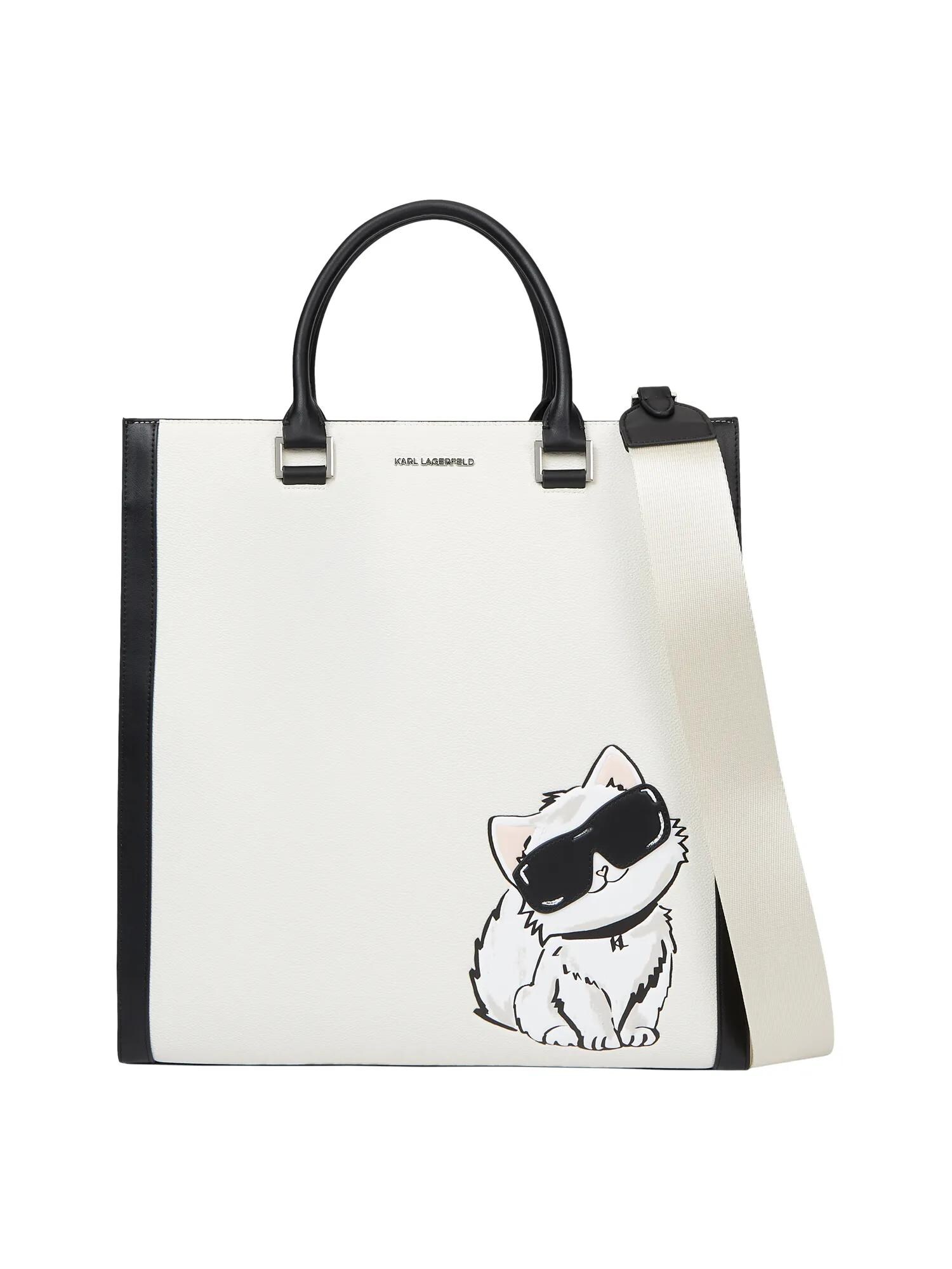 Karl Lagerfeld Poșete 'Ikon Choupette'  negru / alb