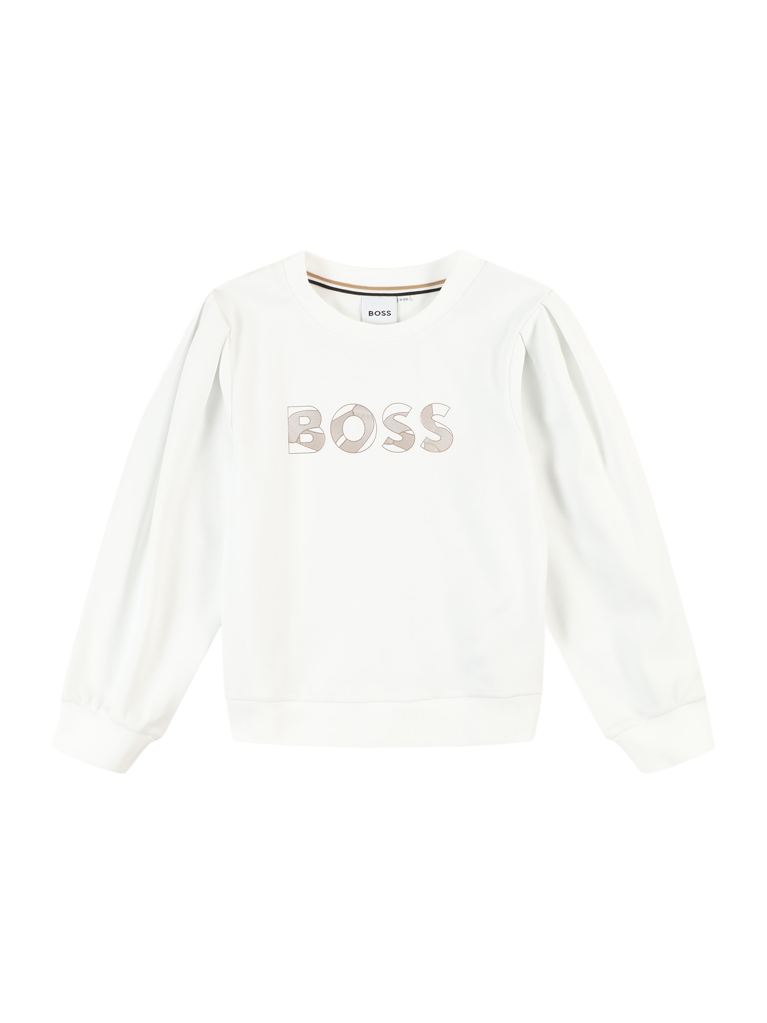BOSS Kidswear Суичър  бежово / бяло