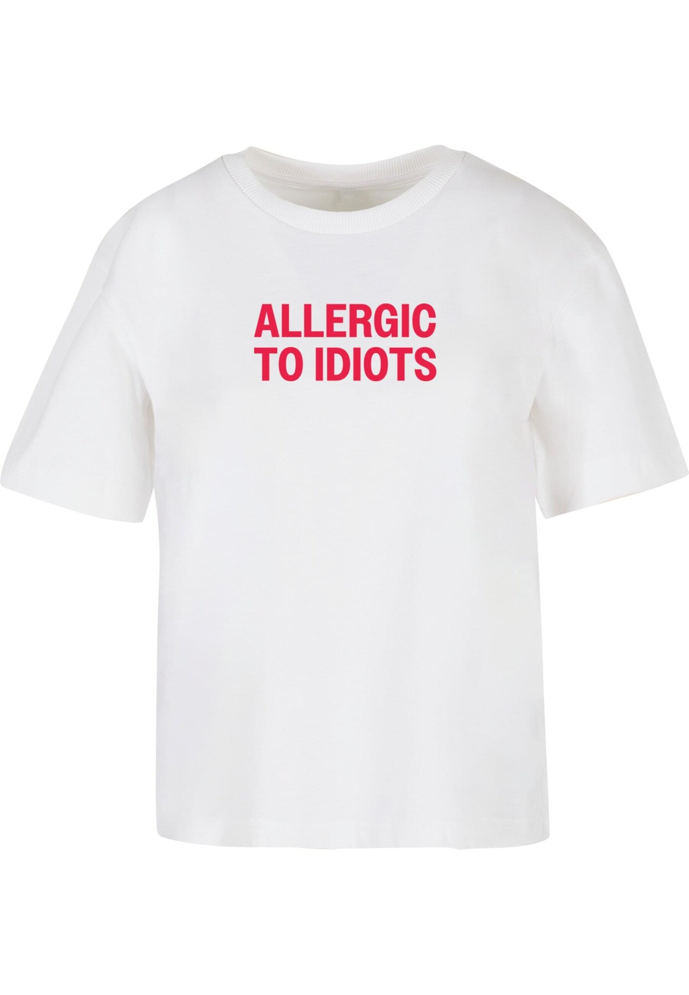 Miss Tee Póló 'Allergic To Idiots'  piros / fehér akciós termékkép 1